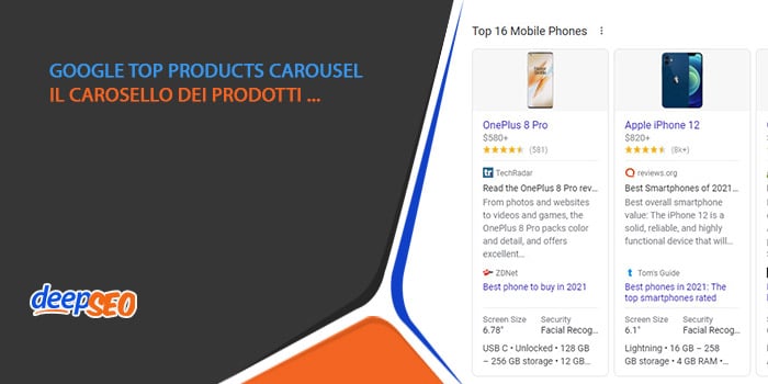 Google top products carousel: il carosello dei prodotti