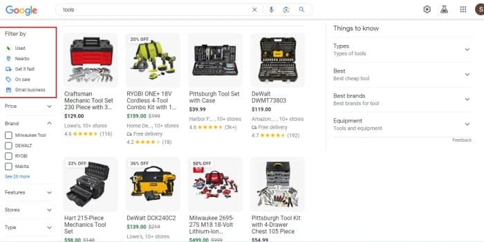 Nuovo Filtro in Google Shopping “Small Businesses”